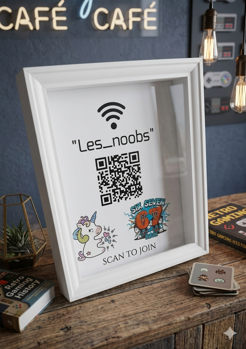 Cadre QR Code Wi-Fi sur-mesure